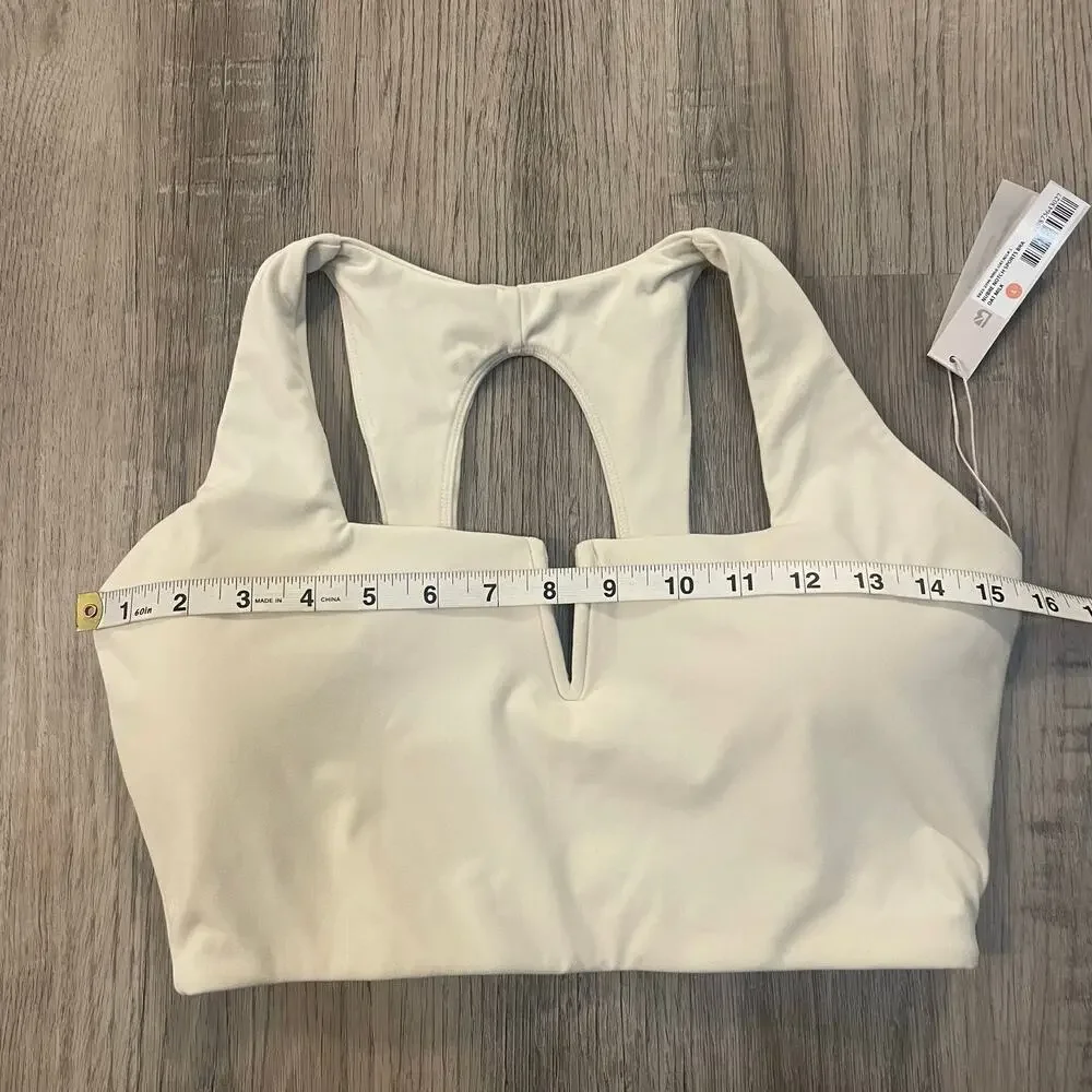 NWT $46 BuffBunny Buff Bunny Nubre Notch Sports Bra in Oat Milk (Cream) Sz L - Picture 12 of 16